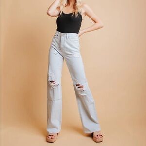 KanCan Light Blue Distressed Flare Jeans